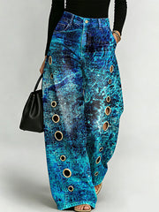 Colorful Graffiti Decorative Patterns Women's Casual Denim Pants
