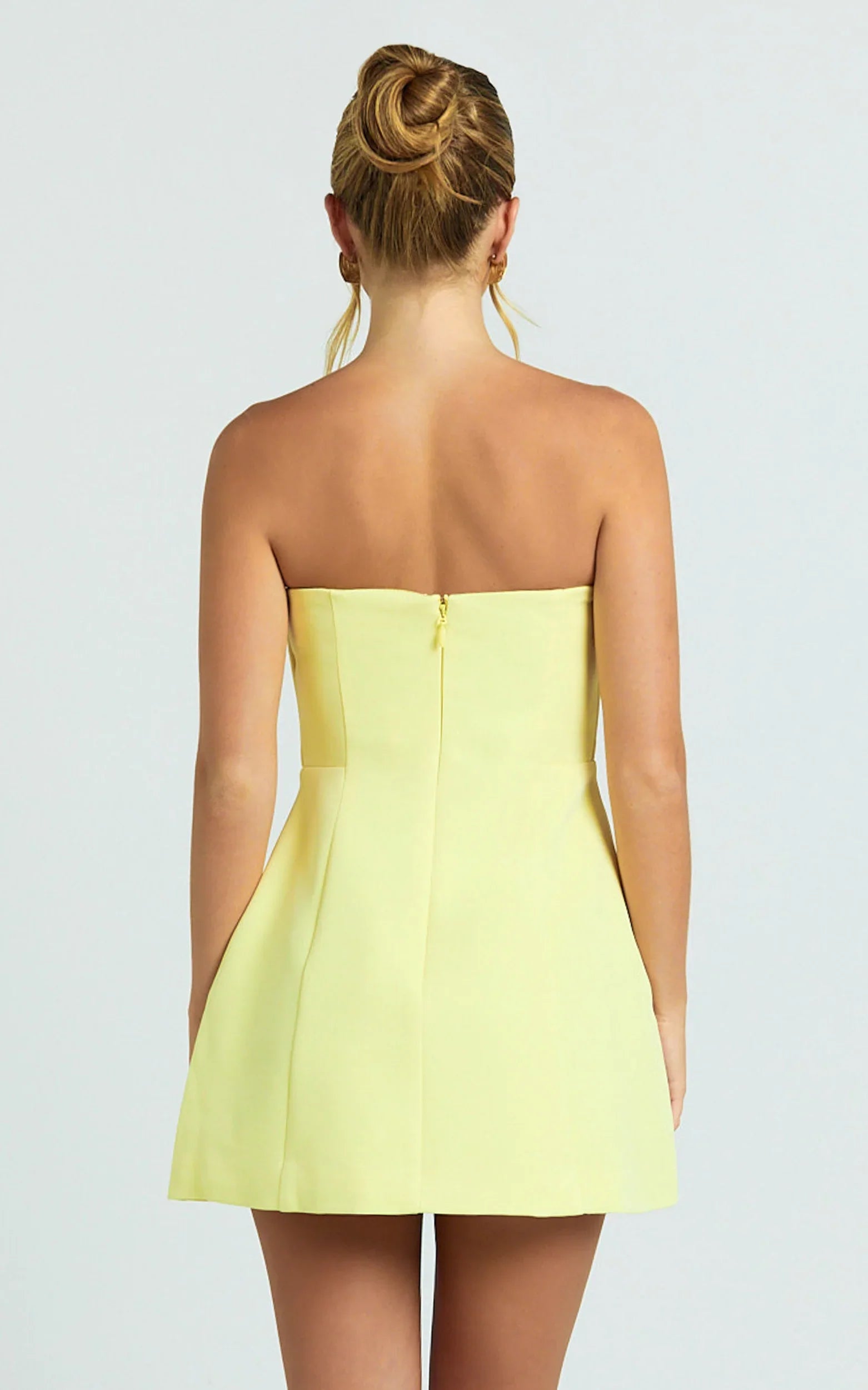 Mini-robe Catharine - Robe bustier trapèze coloris Citron