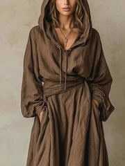 Women's Loose Hooded Dress