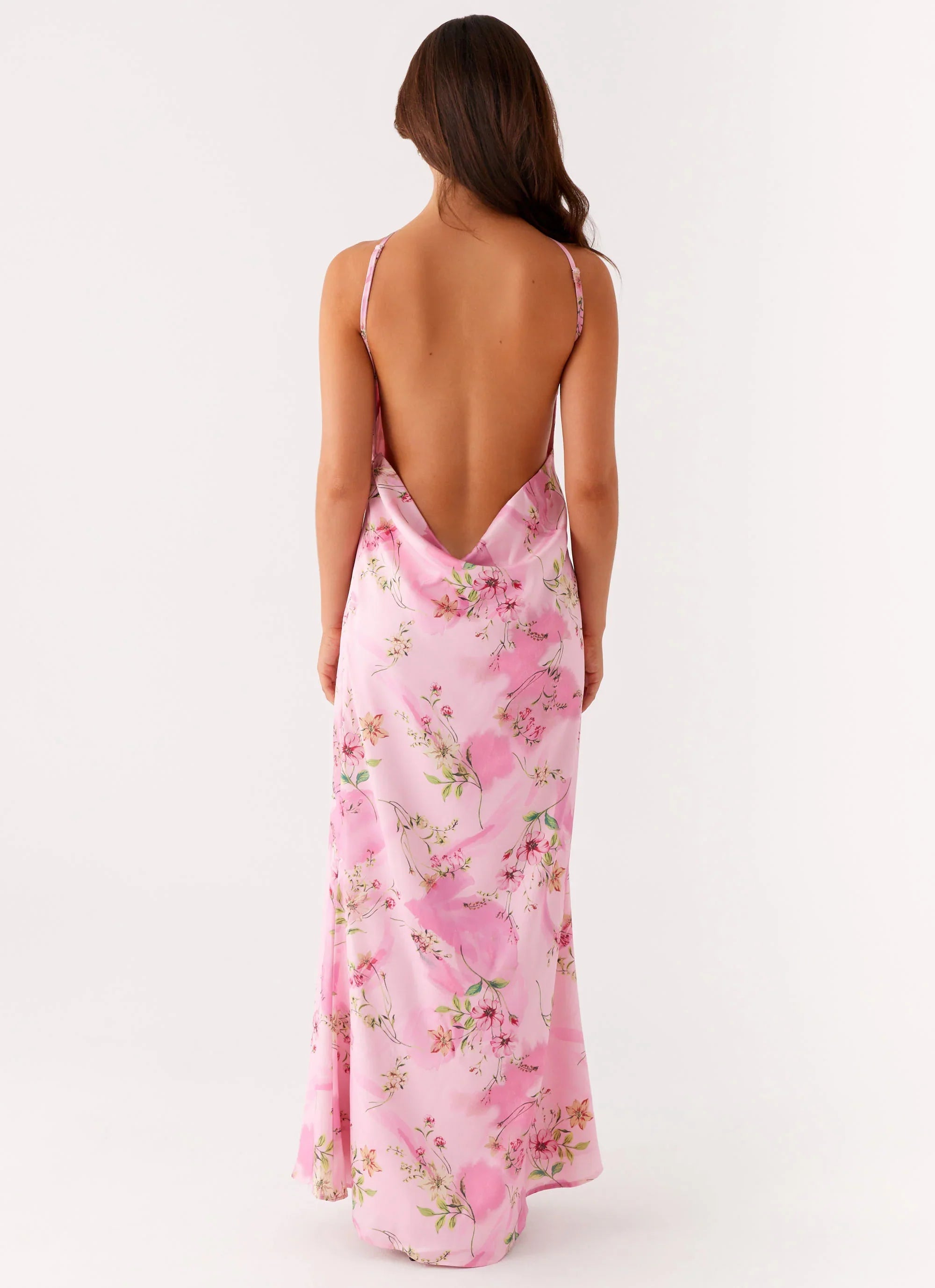 Robe longue Pascal - Imprimé floral rose
