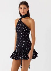 Mini-robe Belina à pois noirs