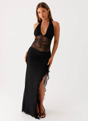Robe longue à encolure dos-nu Wrenna - Noir