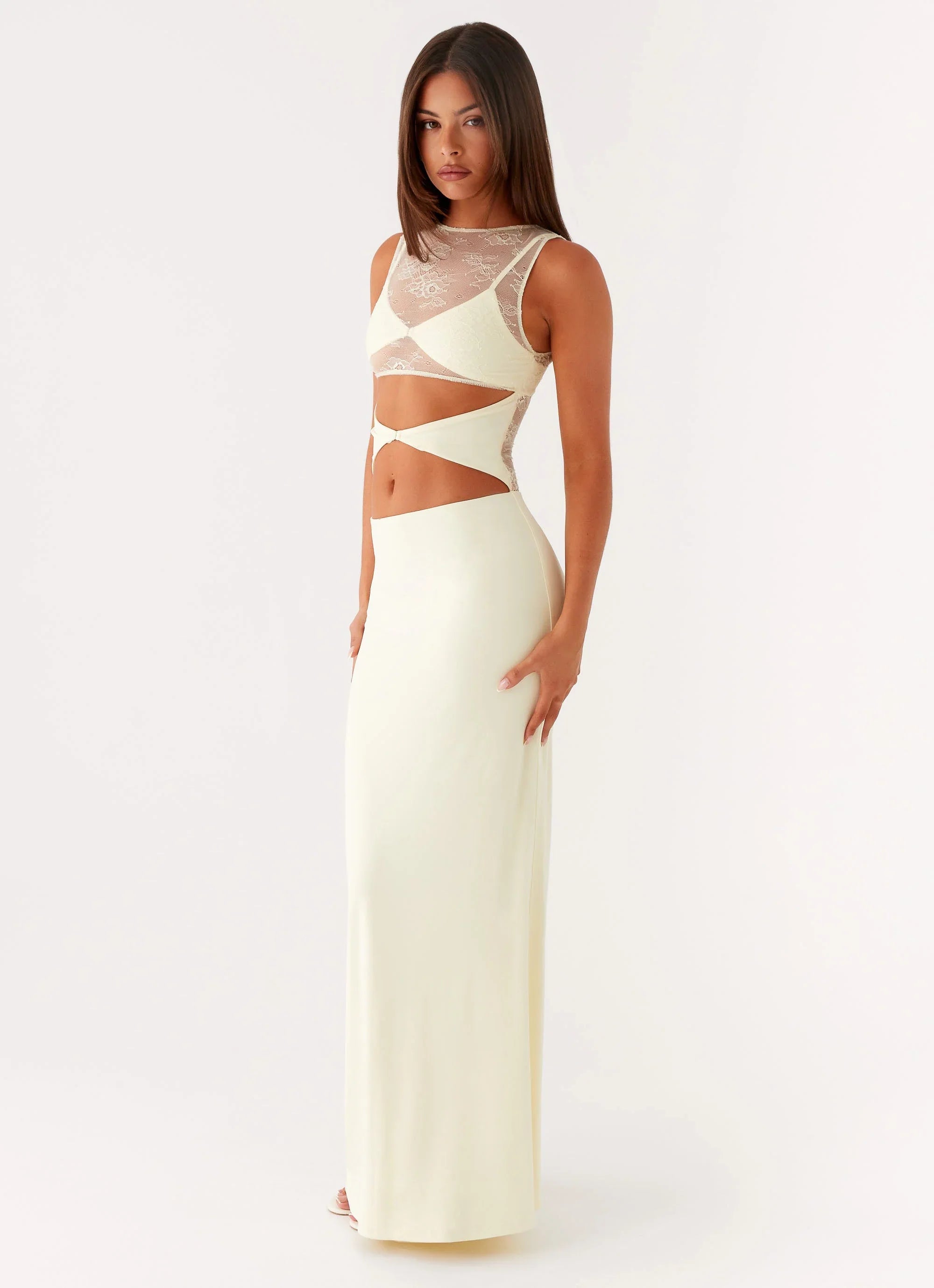 Robe longue Impériale - Jaune