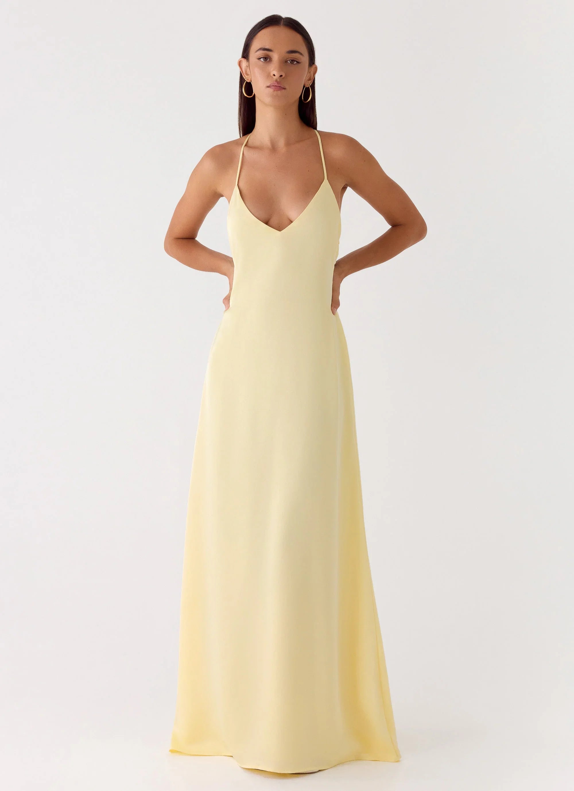 Robe longue Fine Line - Jaune