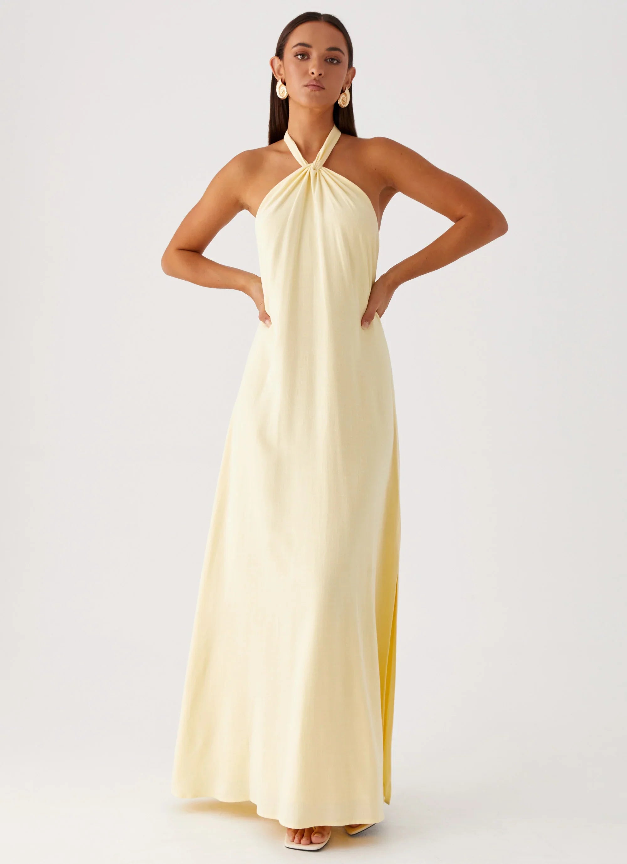 Robe longue en lin Golden Child - Jaune