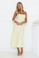 Robe midi plissée en tricot Tennis Club Jaune
