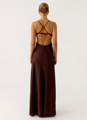 Robe longue Joanie - Chocolat