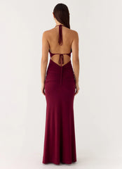 Robe longue yeux fermés - Cerise noire