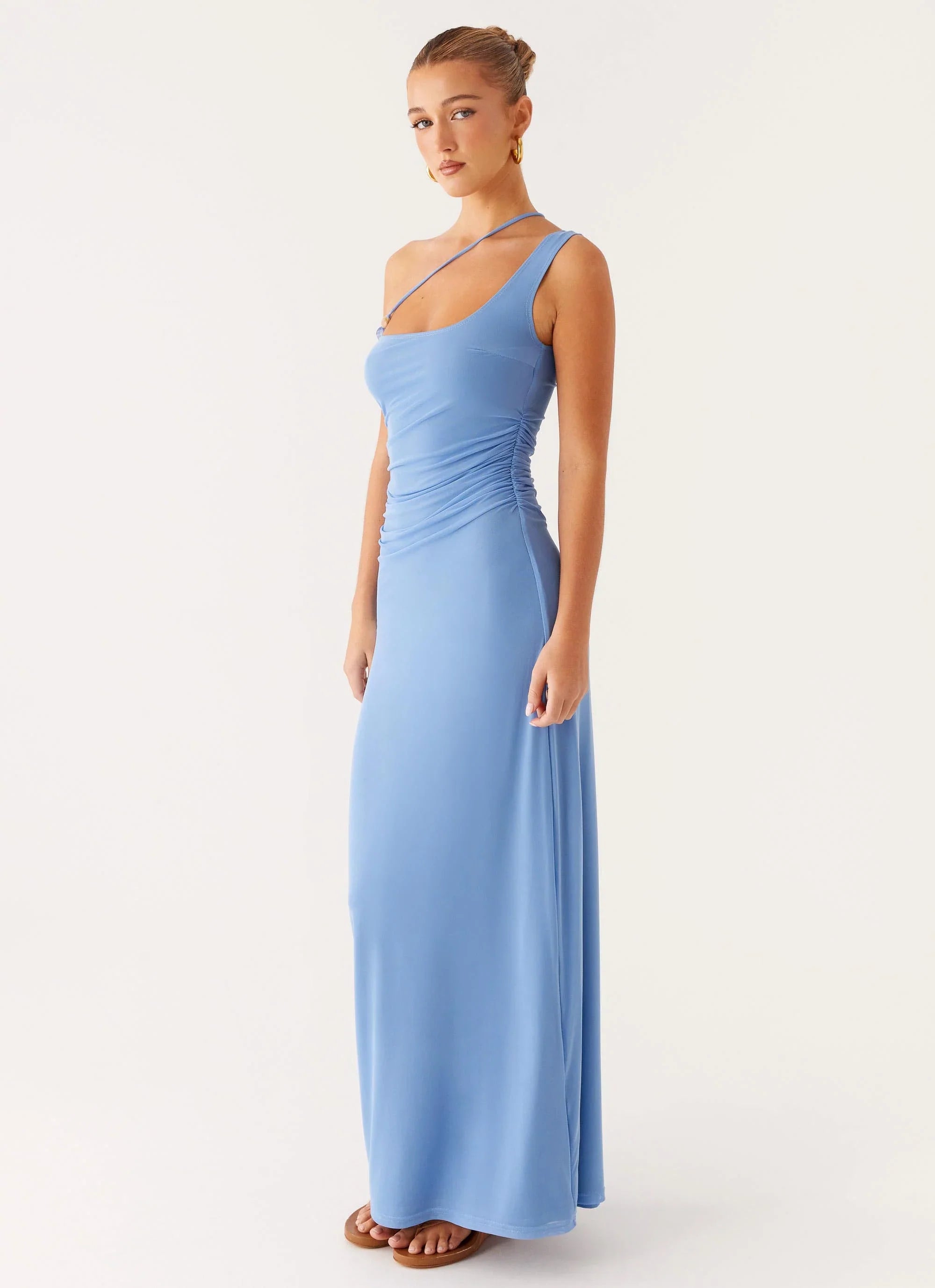 Robe longue Larisa - Bleu bleuet