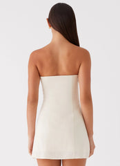 Robe Courte en Lin Do It That Way – Ivoire