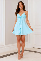 Mini-robe "Rends-moi mon sourire" bleue