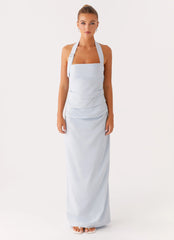 Robe longue "Rumour Has it" - Bleu