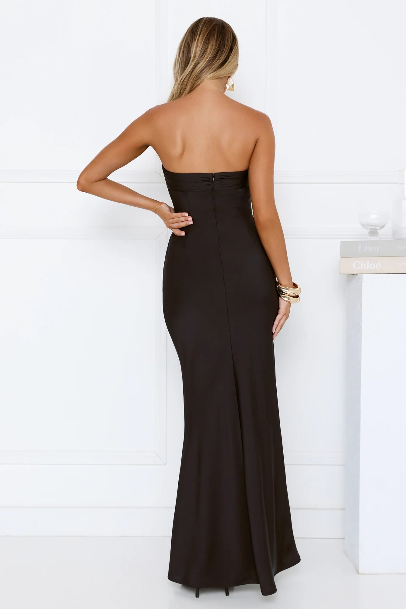Robe longue bustier Silken Aurora noire