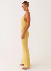Robe longue en crochet Zara Rose - Jaune