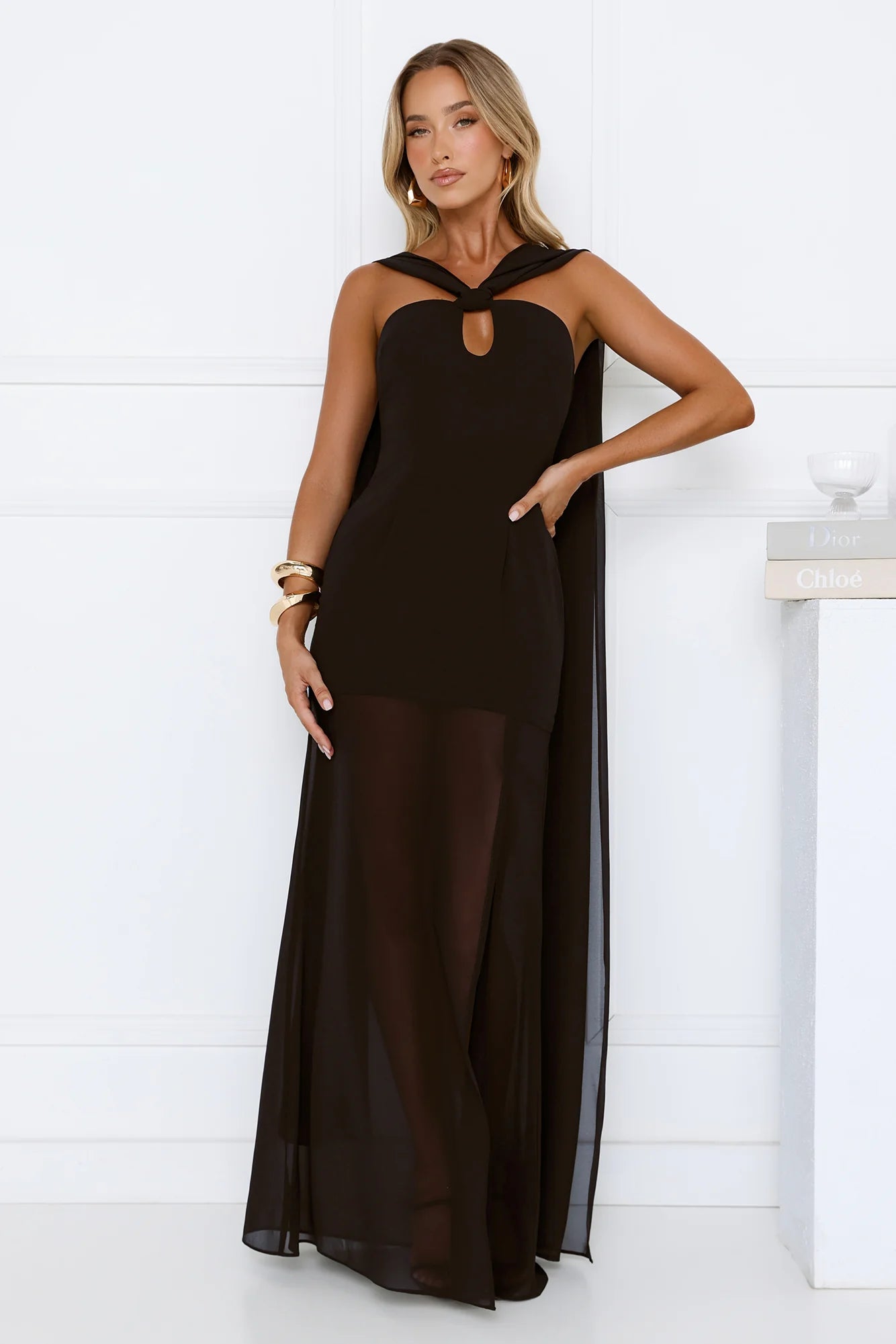 Robe longue "Dressed To Perfection" noire