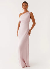 Robe longue en satin Heart Of Glass - Rose