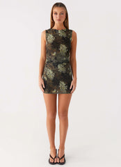Mini-robe Zella - Imprimé floral cybernétique