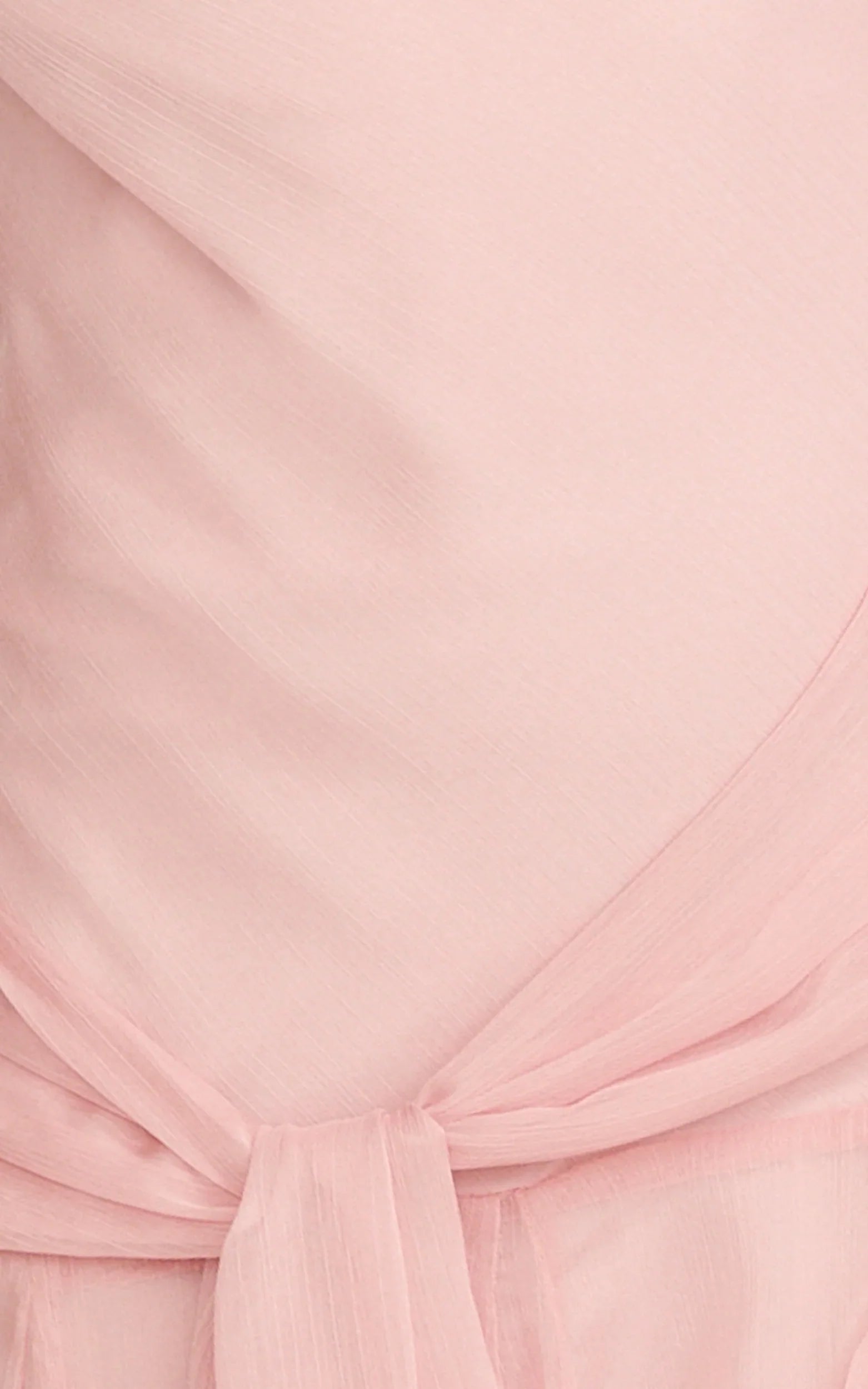 Robe longue Idris - Robe godet à col bénitier et drapé doux en rose poudré