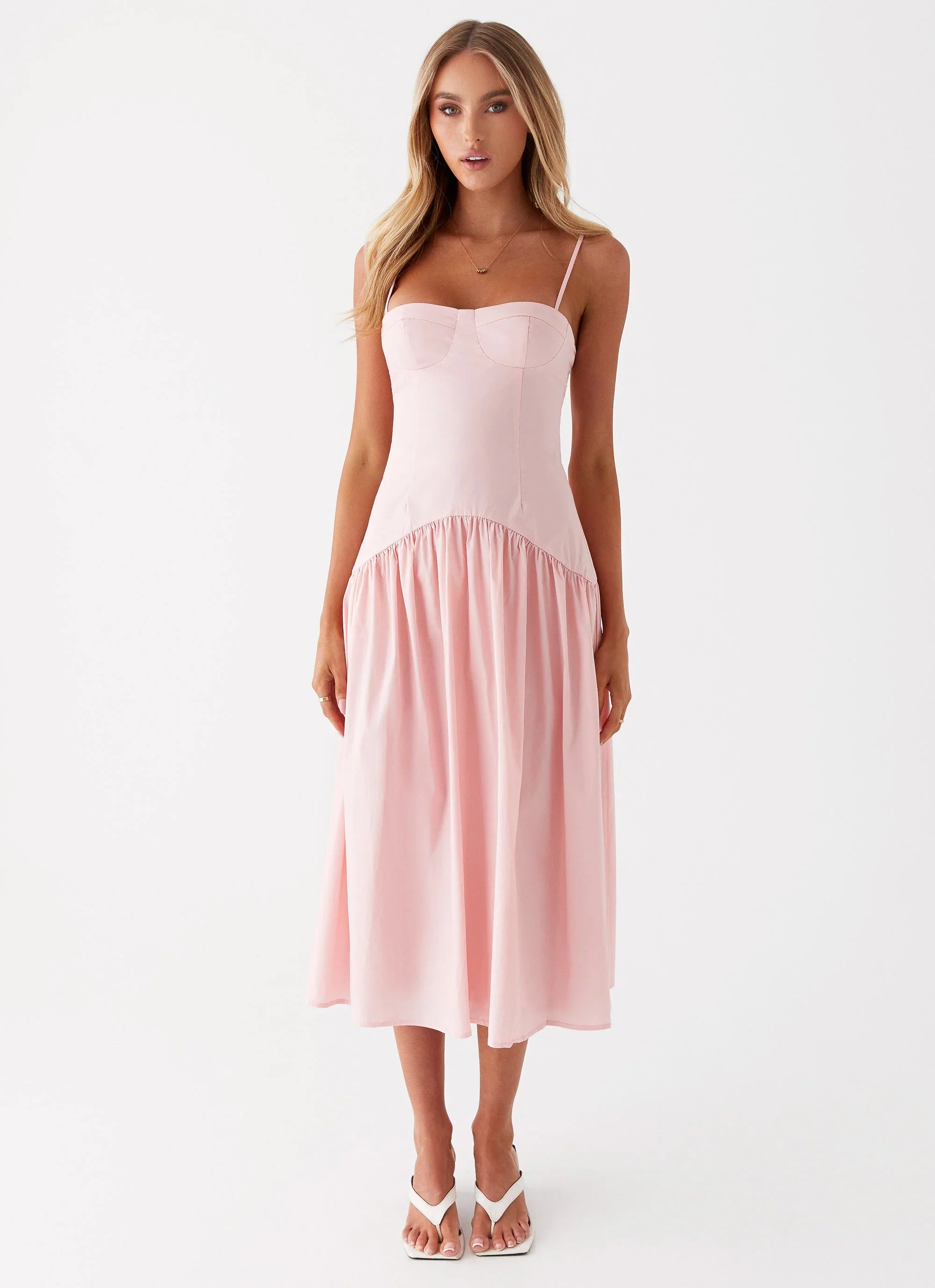 Robe midi Yvette Corset - Rose
