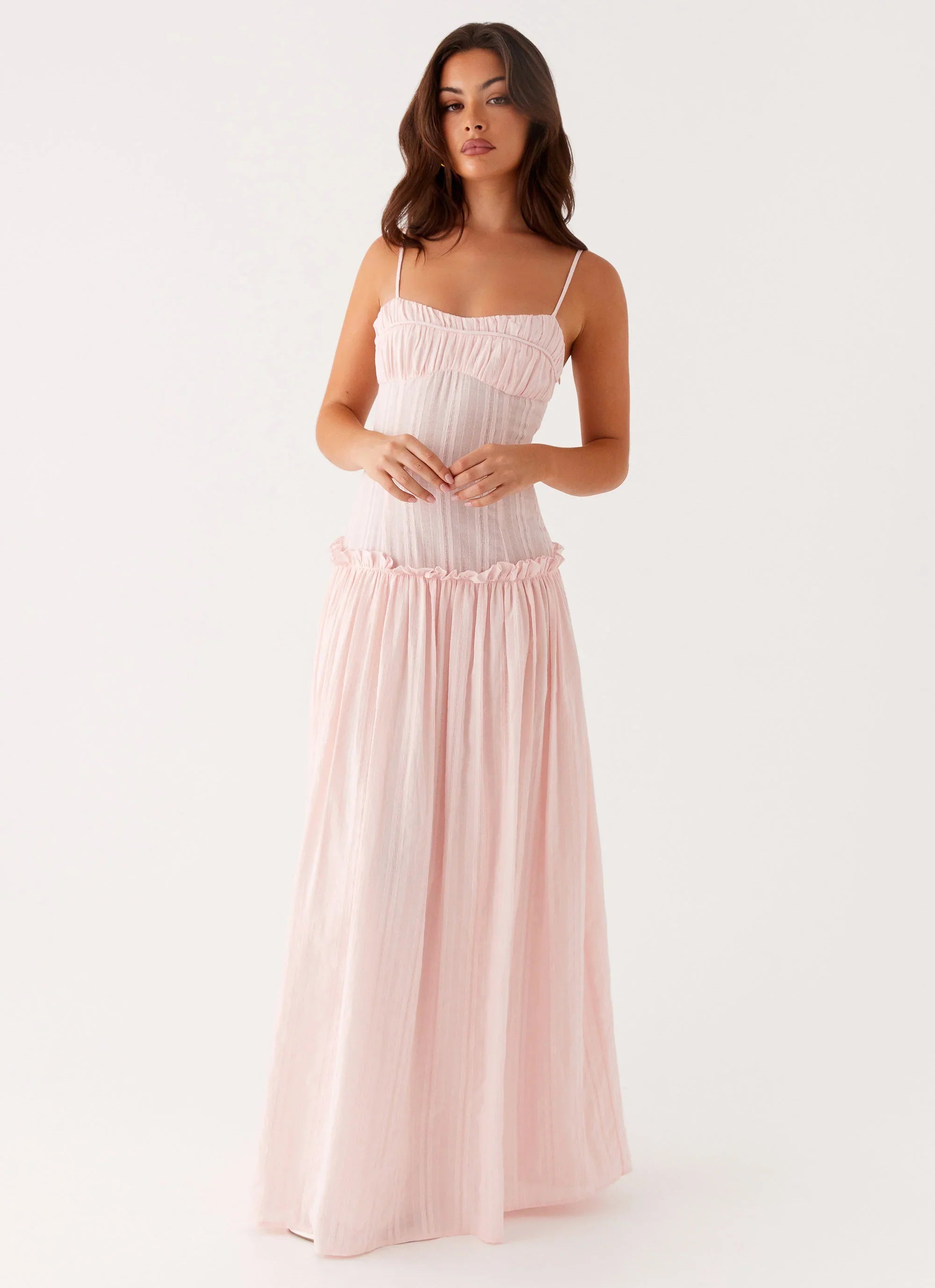 Robe longue Jacinda à taille basse - Rose