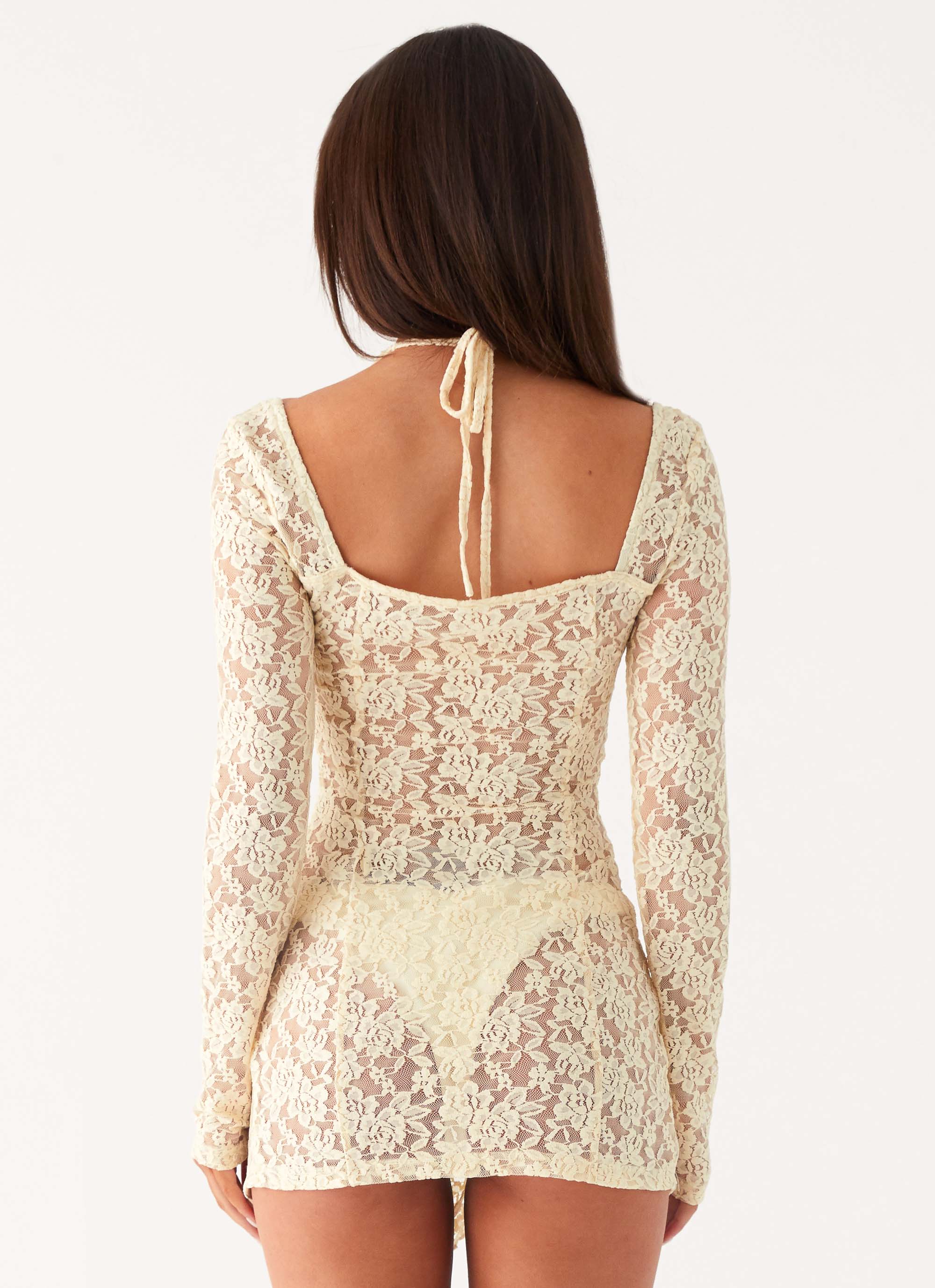 Mini-robe en dentelle Rarri - Ivoire
