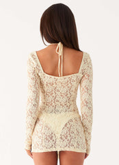 Mini-robe en dentelle Rarri - Ivoire