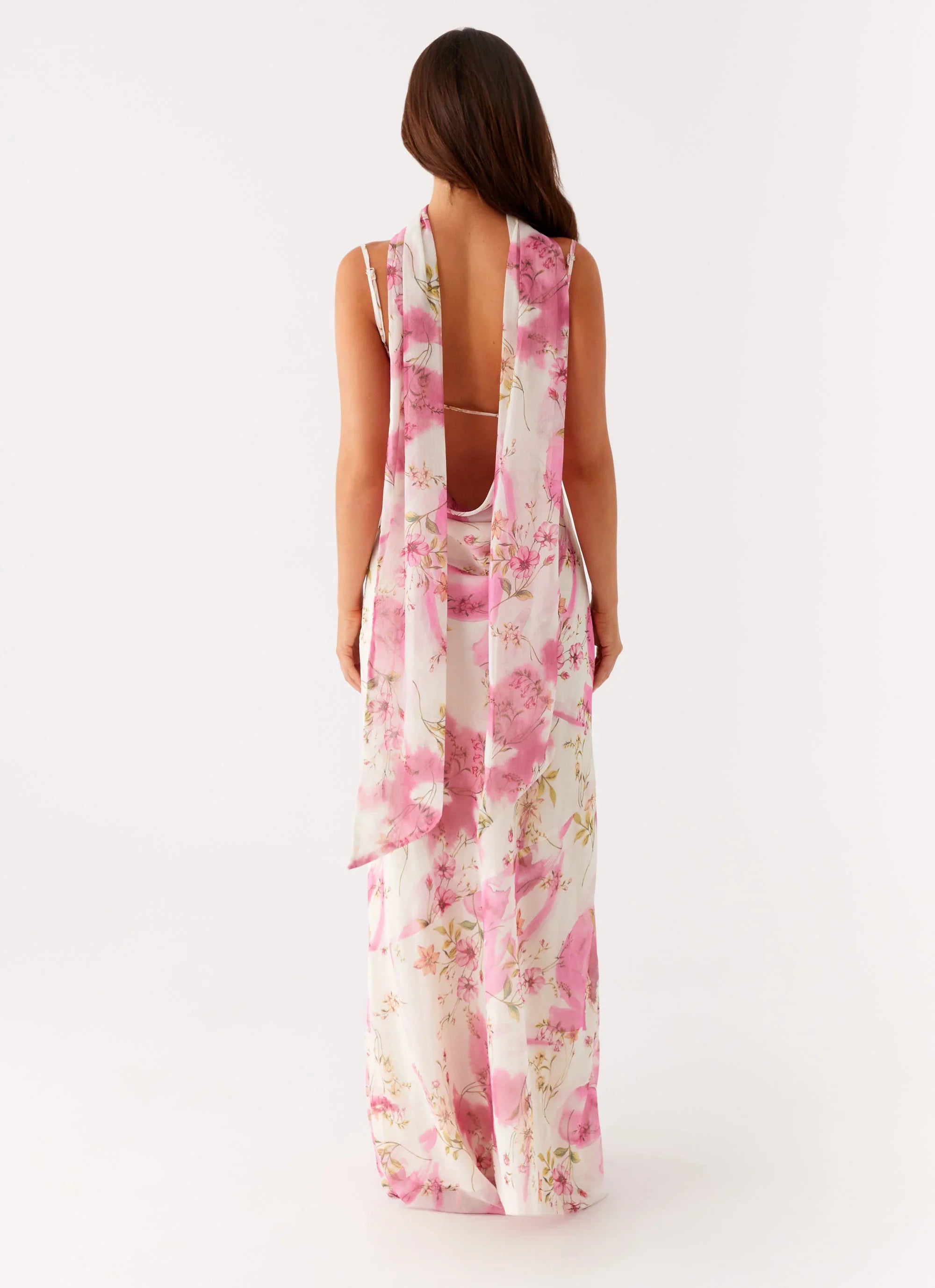 Robe longue Spencer – Imprimé floral ivoire