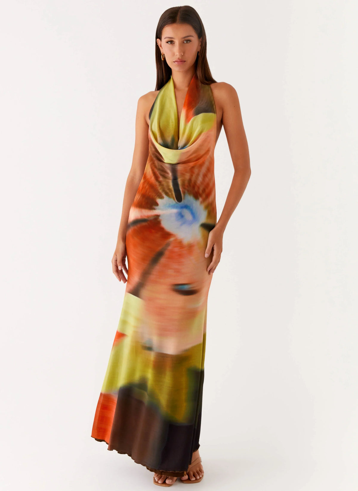 Robe longue Raellia - Imprimé floral sombre