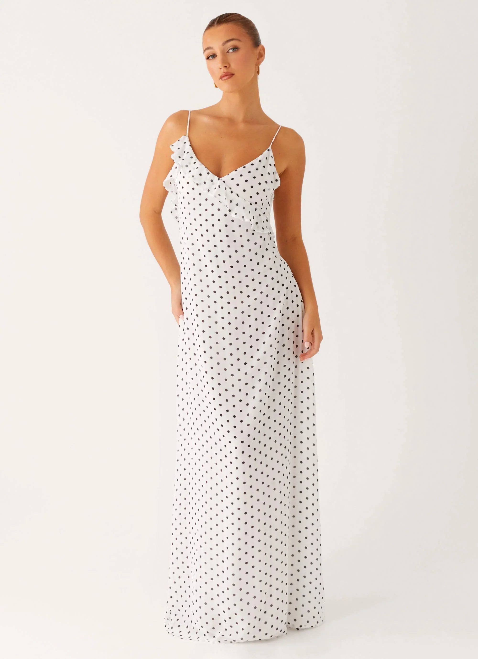Robe longue Harri - Pois blancs