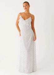 Robe longue Harri - Pois blancs