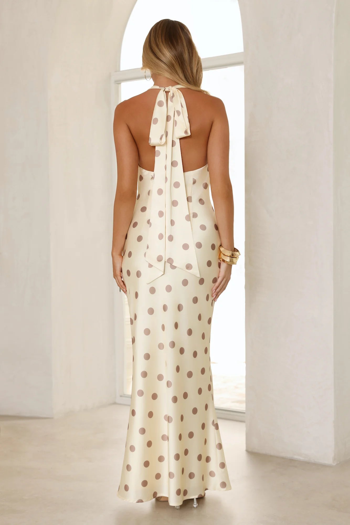 Robe longue VIP Satin Scarf Jaune