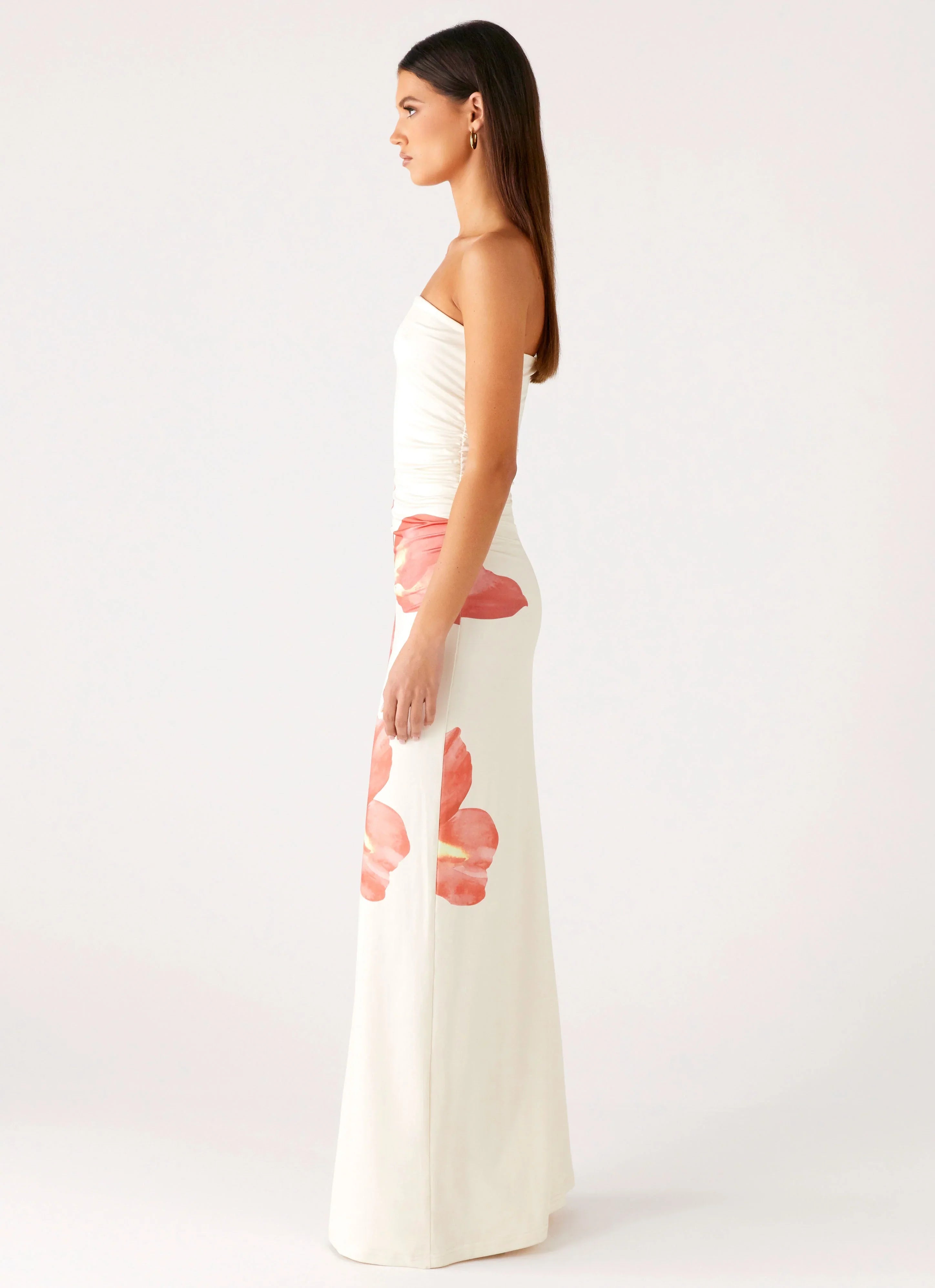 Robe longue sans bretelles Bellanca - Imprimé floral Siena