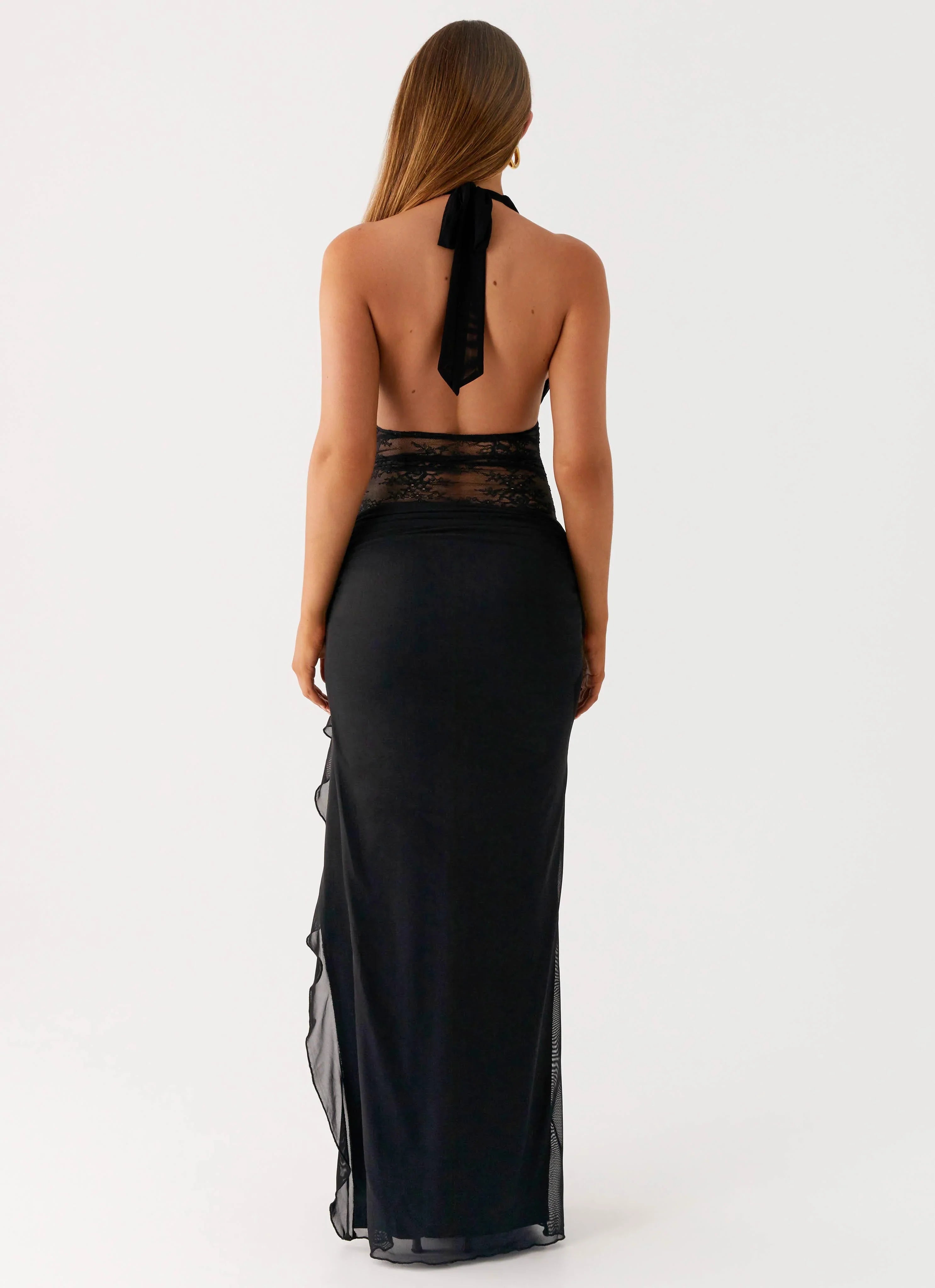 Robe longue à encolure dos-nu Wrenna - Noir