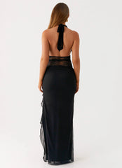 Robe longue à encolure dos-nu Wrenna - Noir