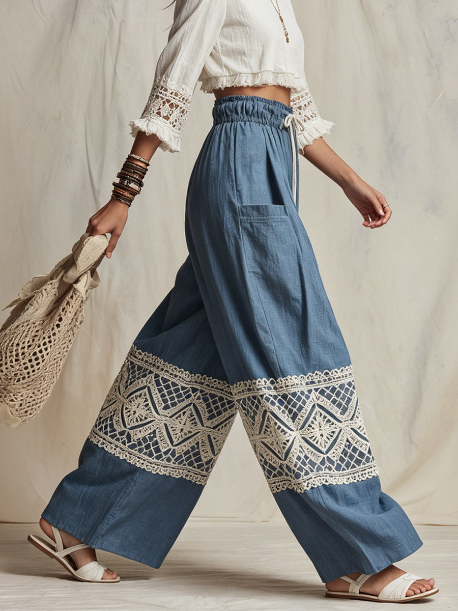 Women's Retro Ethnic Pattern Art Casual Stylish Cotton Linen Pants