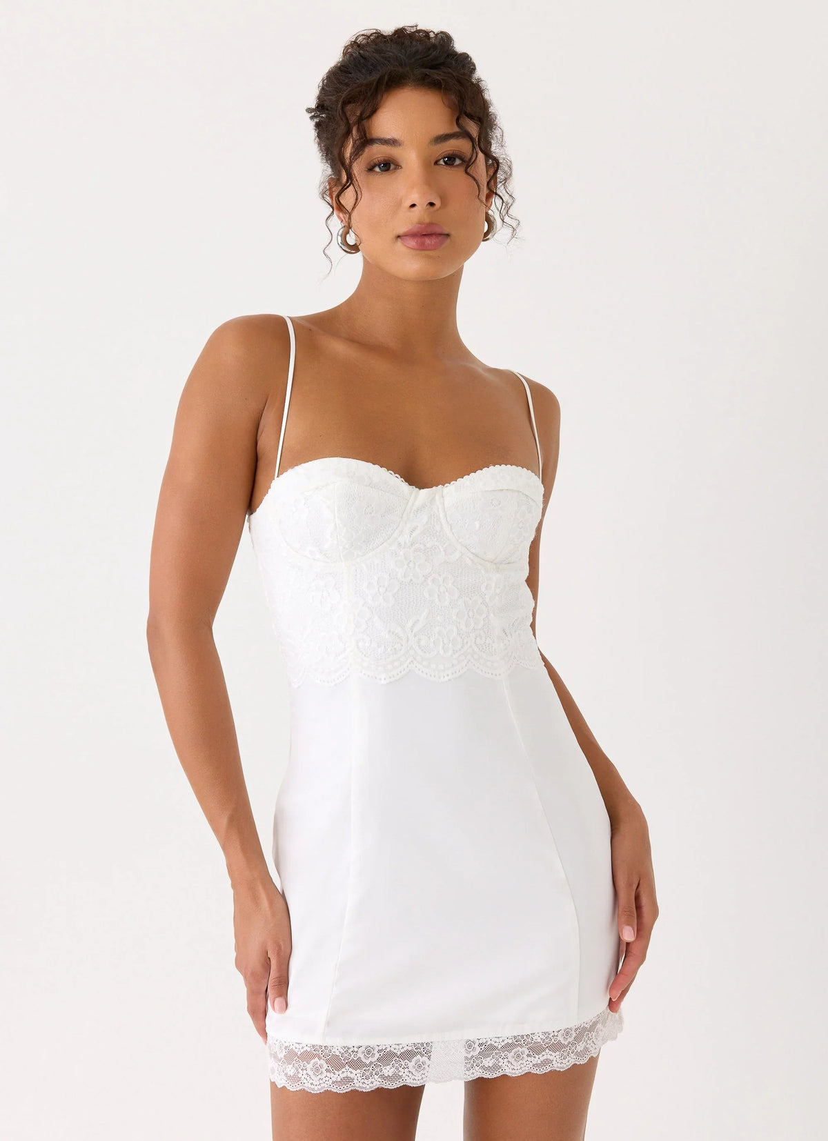 Mini-robe en dentelle Aloura - Blanc