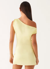 Mini-robe en satin Cœur de verre - Jaune