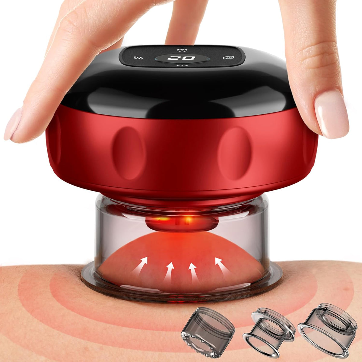 2 Pack Cupping Set, 7-in-1 Smart Cupping Therapy Massager. Red Light Cupping Therapy Set with 2 Modes for Targeted Muscle Soreness,Tighter Skin,Cupping Kit with 20 Levels Suction and Heat