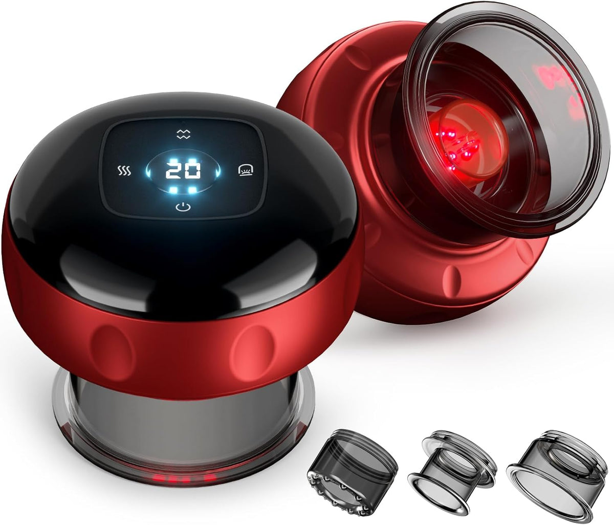 2 Pack Cupping Set, 7-in-1 Smart Cupping Therapy Massager. Red Light Cupping Therapy Set with 2 Modes for Targeted Muscle Soreness,Tighter Skin,Cupping Kit with 20 Levels Suction and Heat
