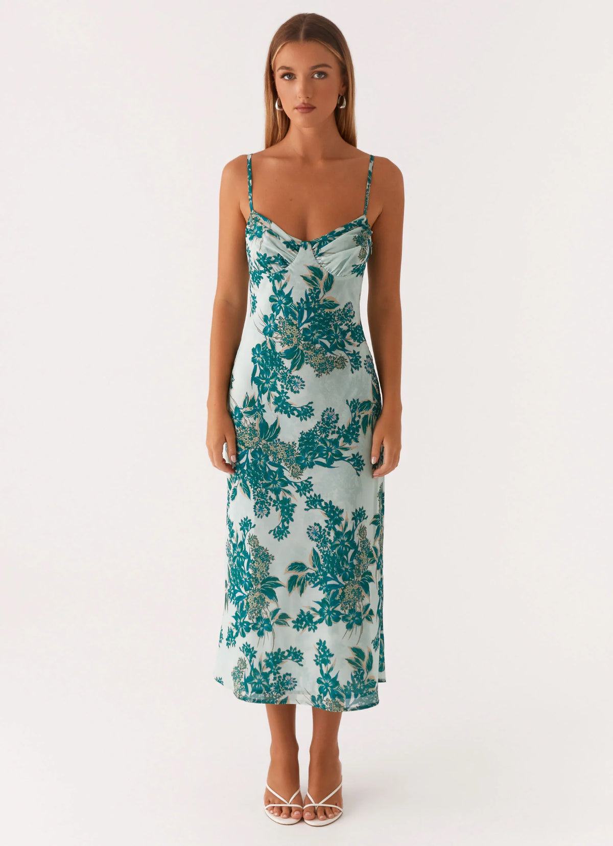Robe Midi Love Song - Imprimé Floral Nuage de Rêve