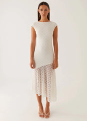 Robe midi Arielle à dos ouvert - Blanc