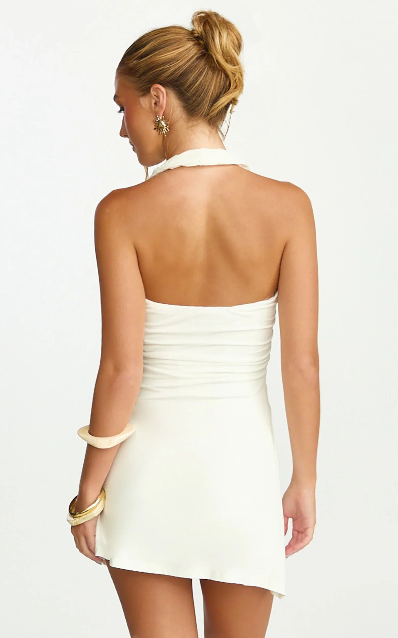 Robe Odile - Robe Col U Halter Crème