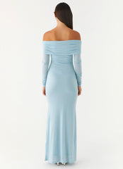 Robe longue Cocoa à manches longues - Bleu