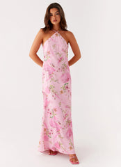 Robe longue Pascal - Imprimé floral rose