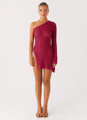 Mini-robe en maille Medda - Rose vif