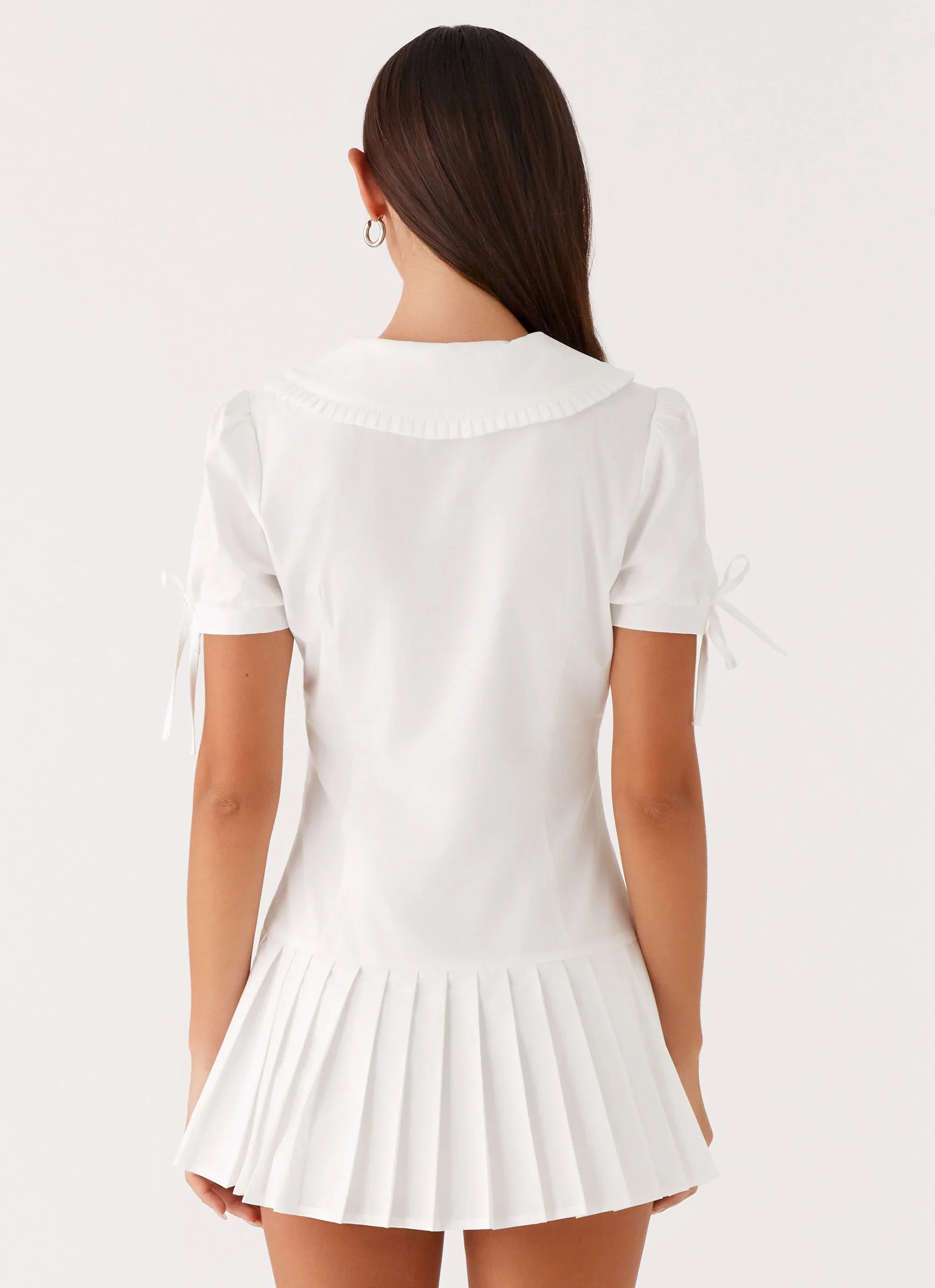 Robe courte plissée To Us - Blanc