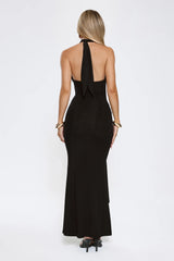 Robe longue à licou noire Glitter Through Twilight