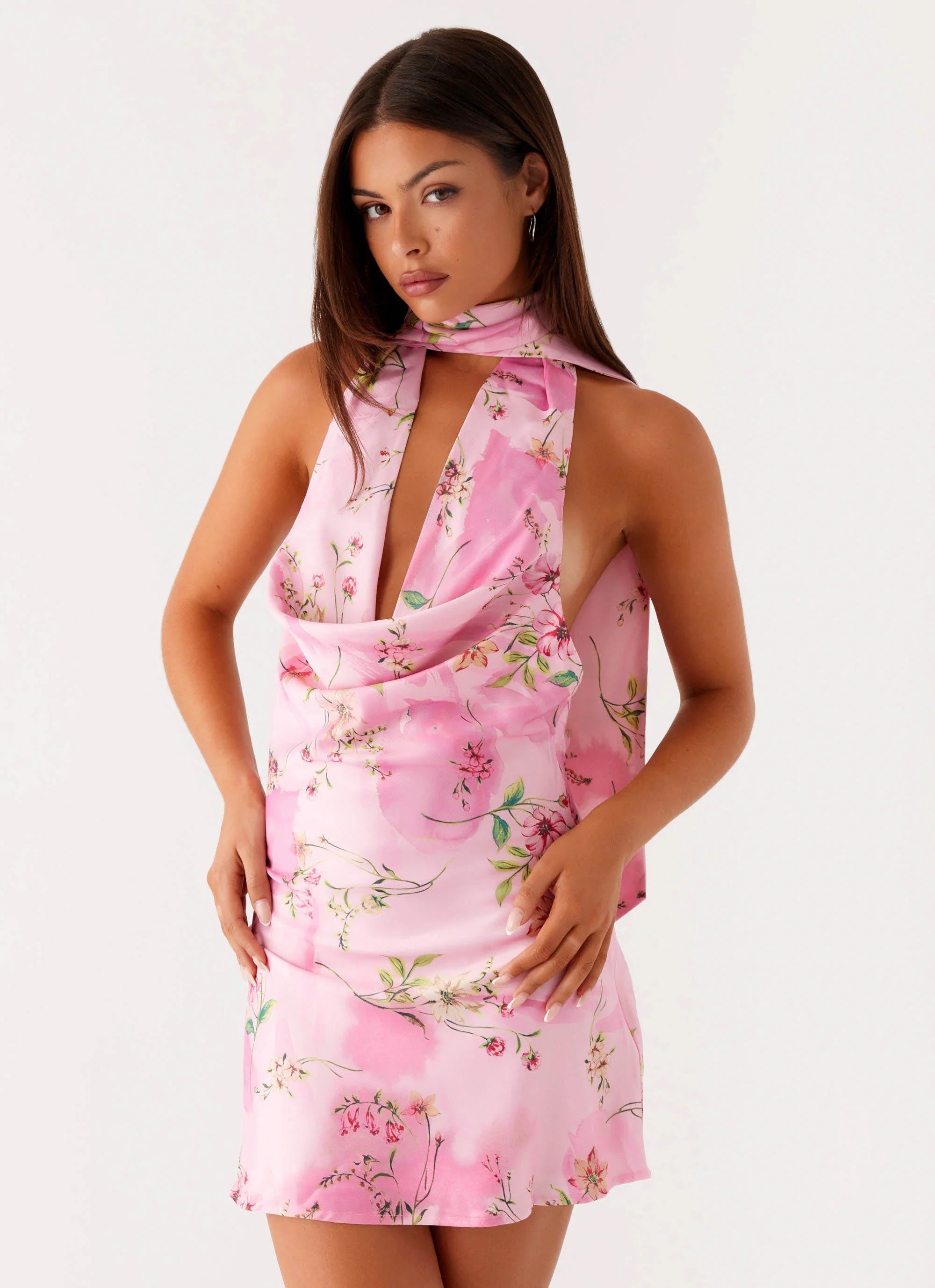 Robe Courte Heidi - Imprimé Floral Rose