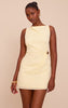 Mini-robe jaune citron en mousseline avec détails de garniture