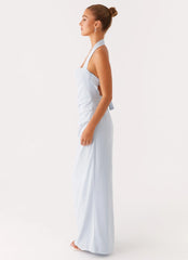 Robe longue "Rumour Has it" - Bleu